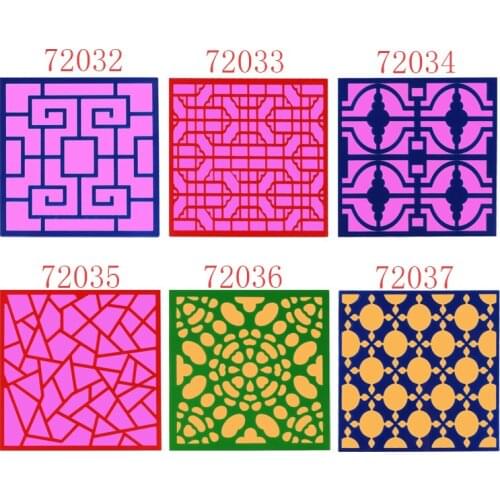 Wall Windows Home Painting Template 20x20cm Fondant Cake Lace Stencils Coffee Stencil 6pcs/set