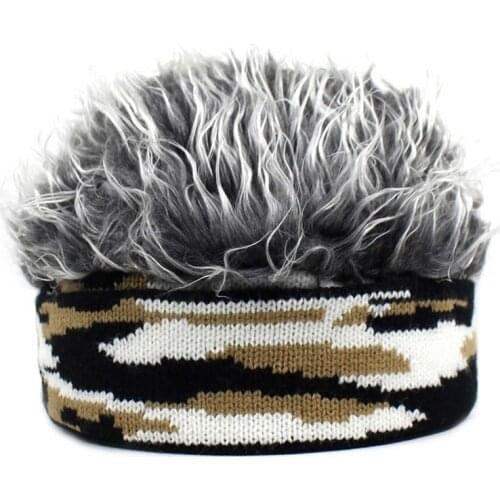 Outdoor Adjustable Sport Caps Novelty Flair Hair Visor Sun Cap Wig Peaked Baseball Hat with Fake Hairs