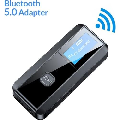 Two-in-One USB Dongle Bluetooth-compatible 5.0 Audio Receiver Transmitter With LCD Display Mini 3.5mm AUX RCA Wireless Adapter