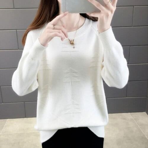 Autumn Winter Women 2021 Korean O-neck Knitted Pullover Sweater Plus Size Warm Knit Fashion Long Sleeve Female Casual Jumper Top