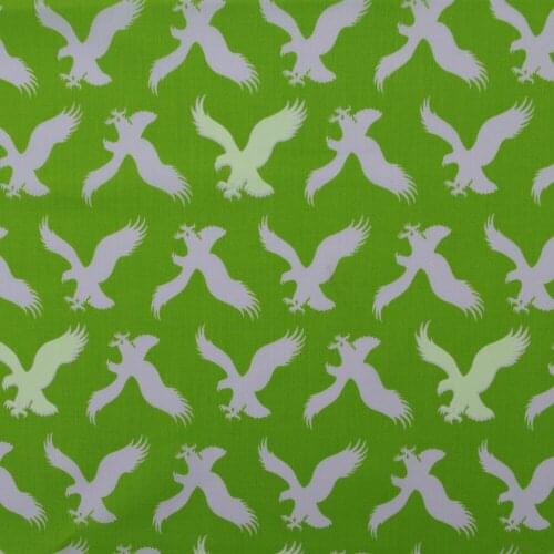 1 yard Soft Cotton Woven Fabric - eagle on green background (width=140cm)