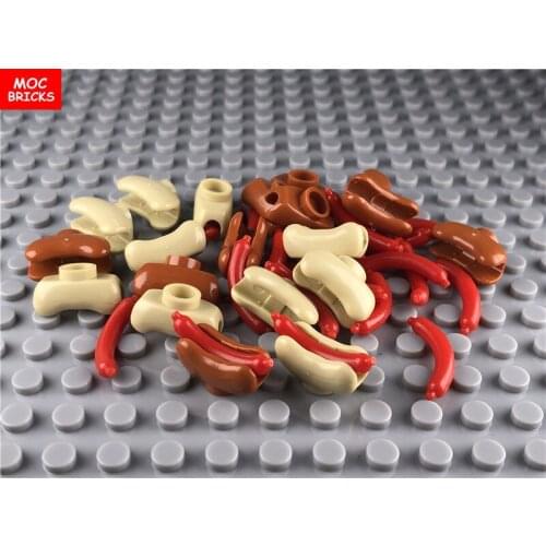 100 sets/lot MOC Bricks Food &Drink DIY Hot Dog bread NEW fit with 25386 & 25994 Educational Building blocks toys kids gifts