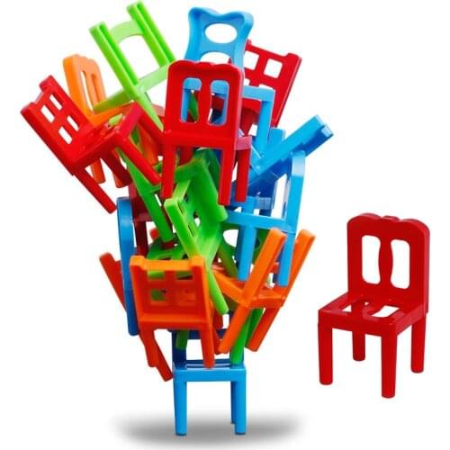 18PCS Balance Stacking Chairs Building Blocks Hand-eye Coordination Intellectual Development Office Toys Interactive Toy