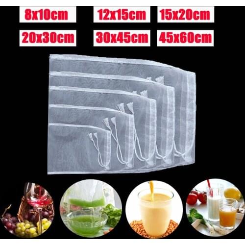 200 mesh Cheese Coffee nylon nut milk bags cotton Squeeze Juice paint tea reusable food strainer bag mesh filter fine kitchen