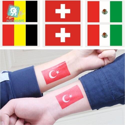 2019 National Holiday Country Flags Of Belgium Mexico Switzerland Turkey Tattoo Sticker Flag Face Temporary Tattoo