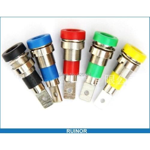 5PC 5 Color Banana Socket 4mm jack Panel Mount Soldering for 4.0mm binding posts