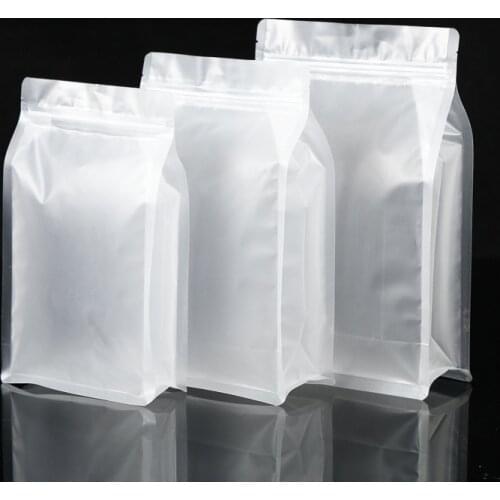 50pcs Matte transparent octagonal seal self-supporting snack food packaging bags Dog food tea coffee sealed bag