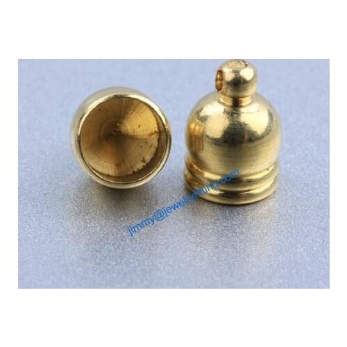 Jewelry Accessories Raw Brass end cap crimp beads cap end beads End caps for laether cord 7*10mm