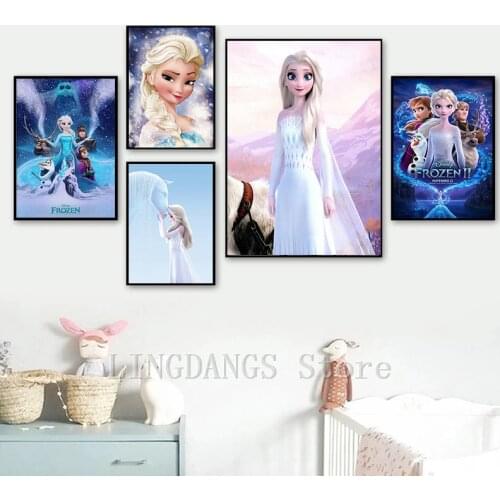 5D DIY Diamond Painting Disney Movie FROZEN 2 Posters Princess Anna Elsa Diamond Mosaic Embroidery Cross Stitch Home Decor Gift