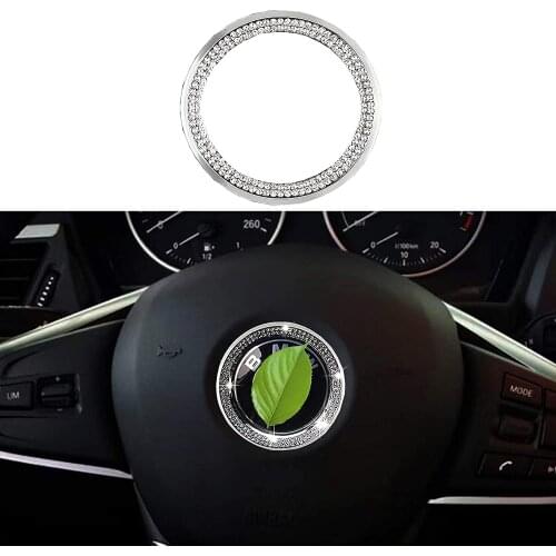 Crystal Diamond Steering Wheel Bling Emblem Sticker for BMW 3 4 5 Series X3 X5 E30 E36 E46 E34 E39 F30 F34 F36 F15 G01 G30 G31