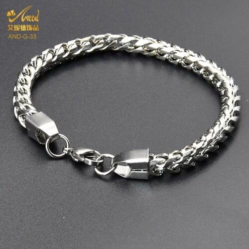 ANIID Fashion Chain Bracelet For Men Curb Cuban Link Stainless Steel Jewelry Women Punk Hip Hop Luxury Gold Colour Unisex Gift