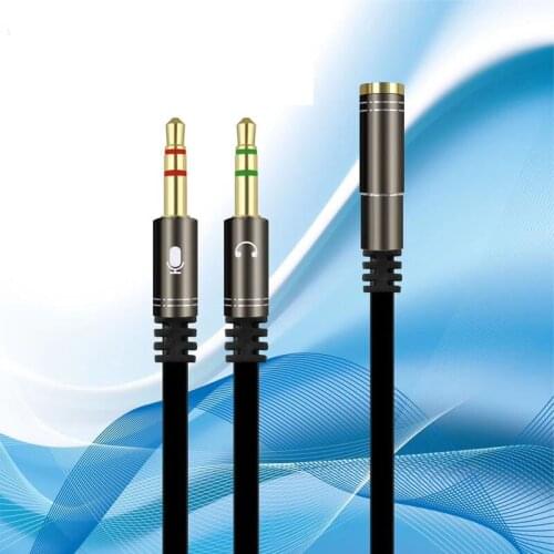 3.5mm Jack Microphone Headset Audio Splitter Cable Female to 2 Male Headphone Mic Aux Extension Cables For phone Computer Cabo