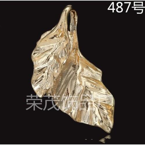 Free Shipping -50pcs 17*32mm Gold Color Metal Leaf charm for DIY Handmade Hairpin,Hair Decoration Accessories