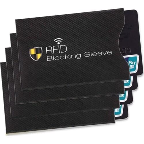 Credit Card Cover Holder Anti RFID Blocking Sleeve Black Aluminum Foil Anti-Scan NFC Card Protector ID Business Cardholder