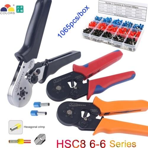 HSC8 6-4B 6-4A mini clamp tool crimping plier 0.25-6mm2 terminals crimping tools multitools hands quadrilateral needle terminals