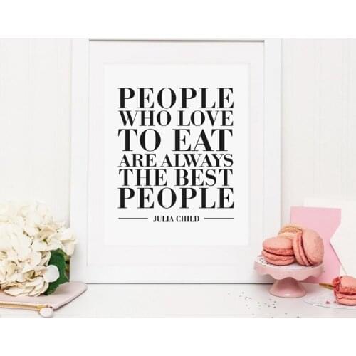 Julia Child Kitchen Art Food Print , Modern Cooking Quote Art Canvas Painting Wall Picture Kitchen Wall Art Decor Foodie Gift