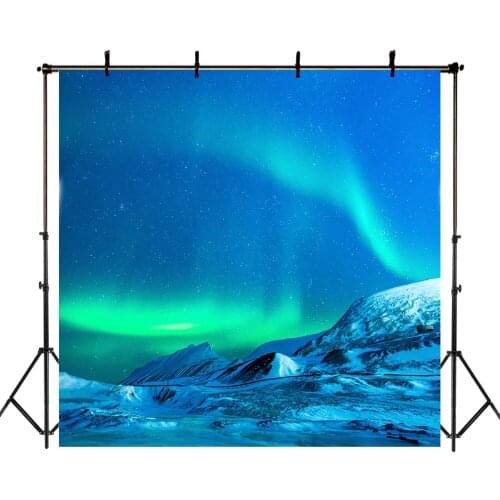 Neoback Snow Land Aurora Backdrop Starry Glitter Star Sky Photo Background Baby Children Photography Backdrops Studio