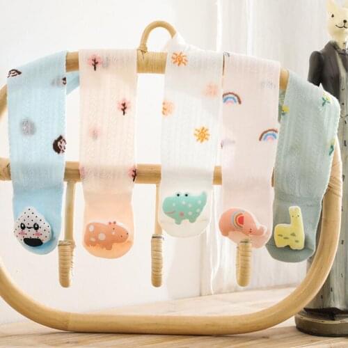 Soft Breathable Kids Sock Summer Cartoon 3D Animal Head Design Infant Knee High Long Mesh Socks for Children Leg Warmer Skarpety