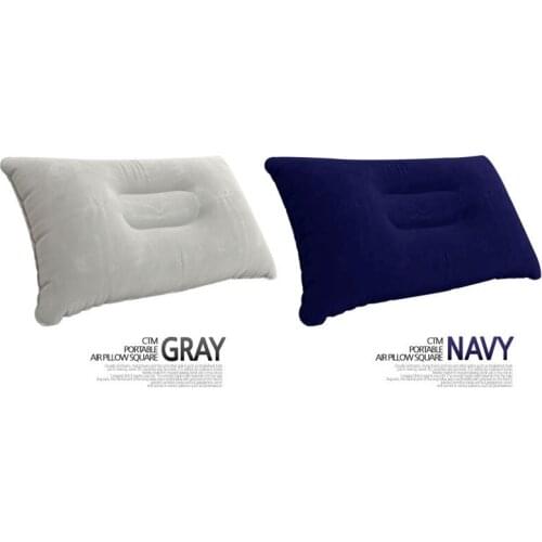 New Double Sided flocking Inflatable Pillow Cushion Pad For Camping Travel Hiking Sleep Rest 2 Colours 1pcs