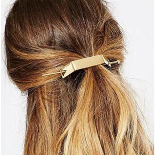 New Women Fashion Alloy Hair Clips Geometric Horsetail Headwear Gold Silver Barrettes Ponytail Holder Hair Accessories