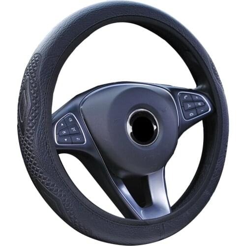 Foam Embossed Double Diamond Car Steering Wheel Braid Cover Without Inner Ring Wrap Fit For 37-38CM/14.5"-15" Anti-slip Protect