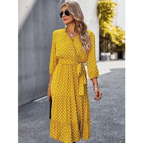 Birthday Dress For Women Red Plaid Dresses Elegant Long Plus Size Clothing V-neck Summer 2021 Elegant Robe Longue Femme Casual