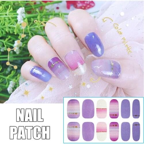Star Moon Gradient Nail Sticker Bronzing Full Cover Adhesive Shiny Nail Decal Manicure Supplies Nail DIY Nail Sticker -VL16