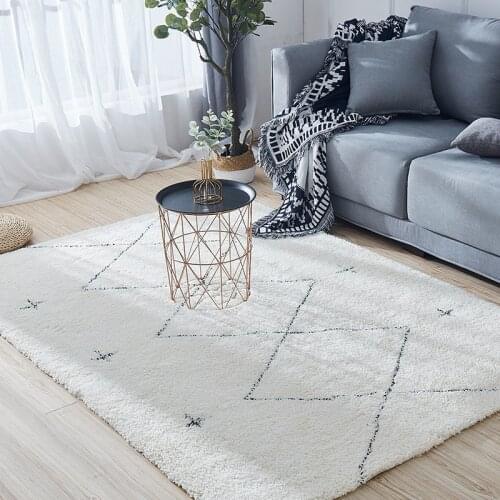Nordic Line Shaggy Carpet Living Room Soft Bedroom Rug Home Sofa Coffee Table Fluffy Rug Study Room Floor Mat Cloakroom Carpets