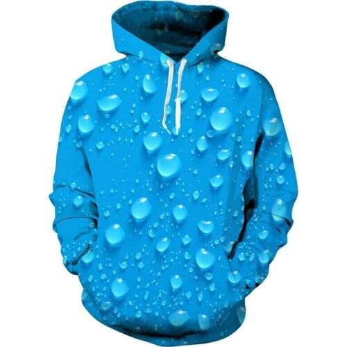 Water droplets 3D printing Harajuku boy hooded girl fashion casual street wear long-sleeved pullover sweatshirt top
