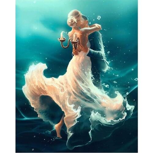 Dancer diamond mosaic full round lovers embroidery painting rhinestone wall sticker decor diamond drawing art needlework picture