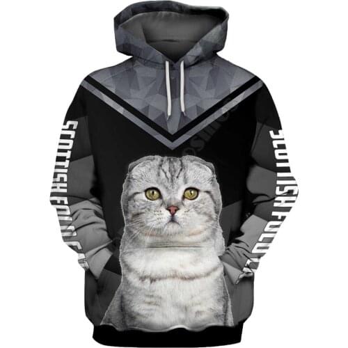 Scottish Fold Cat 3D Printed Hoodies Pullover Men For Women Funny Animal Sweatshirts Fashion Cosplay Apparel Sweater 02