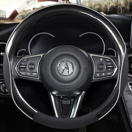 Carbon Fiber Leather Car Steering Wheel Cover Set for Acura TLX MDX RLX ZDX CDX RDX TL RL ILX Breathable Car Styling Accessories