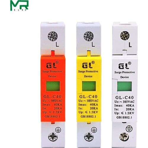 C40 1p 20KA~40KA AC ~385V 1P Surge Protector Protective Low-voltage Arrester Device 20KA