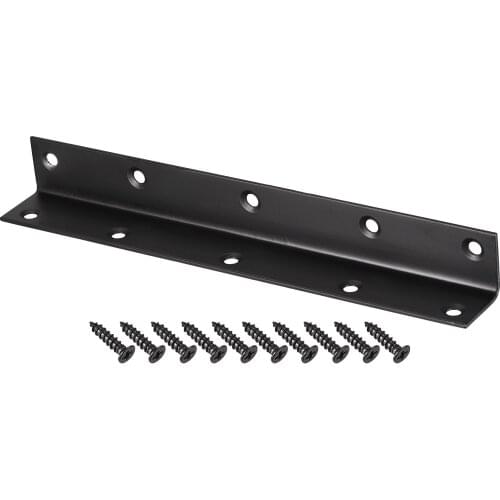 Uxcell Corner Brace Angle Bracket Fastener Stainless Steel L Shape 25mmx25mmx200mm Black with Screws, 2 Pcs