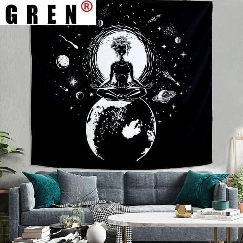 GREN Tapestry Mandala Planet Wall Rugs Wall Hanging Fabric Mural Background Cloth Towel Beach Fabric Blanket Dorm Living Decor