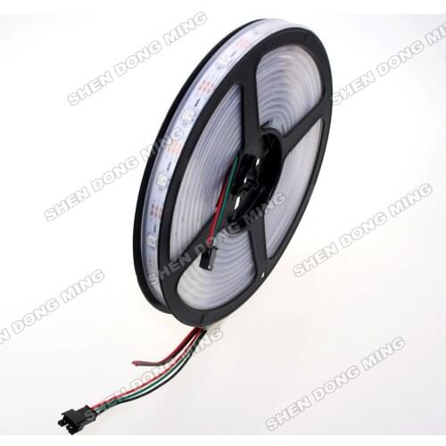 2017 Factory price 20M/lot 4M/roll Waterproof IP67 DC5V LED Pixel strip 60leds/m 5050 RGB led strip WS2812 digital led light