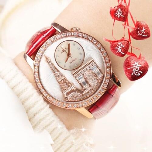 MELISSA watch female fashion watch Eiffel watch dial leather strap watch trend diamond watch FREE SHIPPING