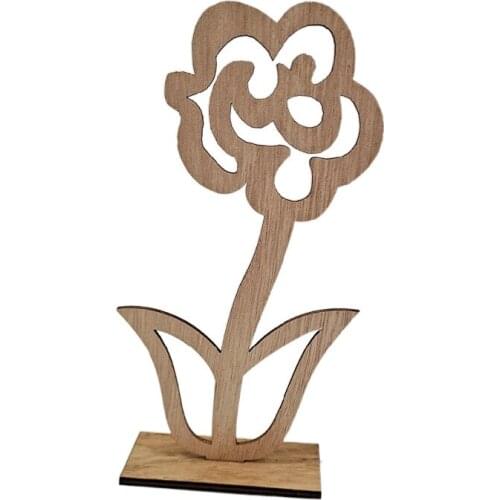 1pc Wooden Flowers for Flower Shape Wood Slices, Unfinished Wood DIY Craft Ornament