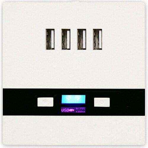 2016 Newest Design Universal 4 USB Port Wall Face Plate Outlet Panel Power Supply Socket Plug Switch Charger 220V 10A 3 Colors