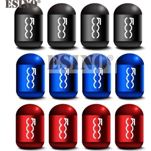 4 x Car Styling Aluminum Alloy Wheel Tire Valve Caps Wheel Tire Valves Tyre Stem Air Caps Airtight Covers for Fiat Abarth 500
