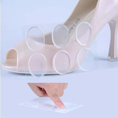 6pcs/set Women Silicone Gel Soft Adhesive Antiskid Shoe Insole Insert Pad Cushion Foot Care Heel Grips Liner 6PCS