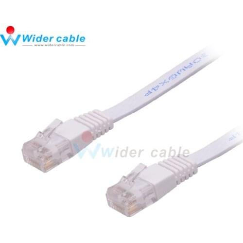 Free Shipping 5Pieces White PVC Rohs Short Body RJ45 Flat 4pairs CAT5E Computer Cable 1M
