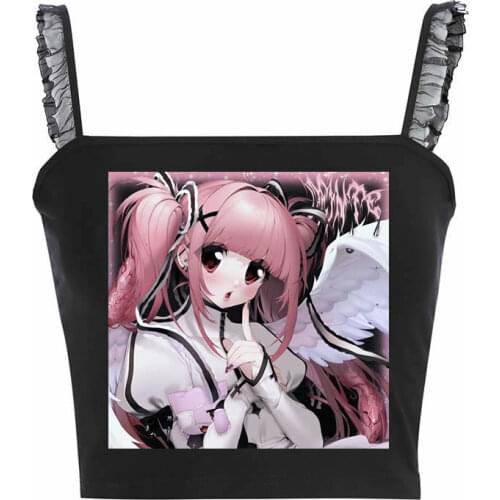 Y2k blouse y2k Tank Tops cute Tank Tops y2k accessories cute tops gothic top unique top harajuku fashion sexy streetwear