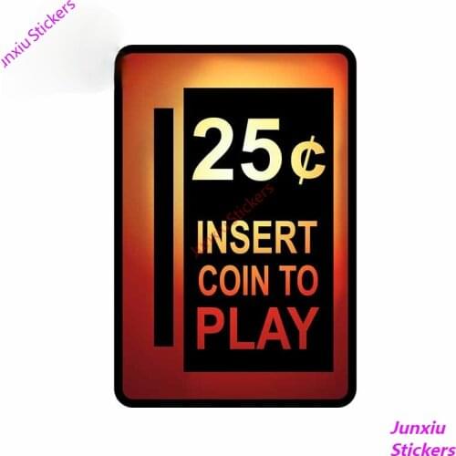 IPersonality Nsert Coin To Play Suitcase Refrigerator Scratch-proof Funny Decal Car Stickers Bumper SUV Fine Decor PVC13x11cm