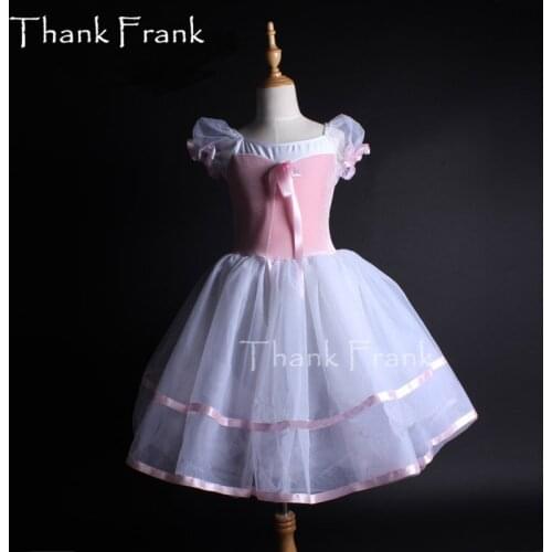 Puff Sleeve Professional Velvet Long Ballet Tutu Dress Children Adult Princess Dance Costume C92