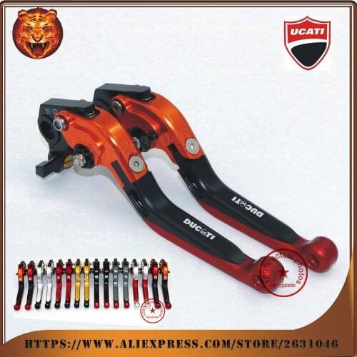 For DUCATI ST4S 748 916 916SPS 900SS ST2 ST4 S ABS SILVER GOLD RED Motorcycle Adjustable Folding Extendable Brake Clutch Leve