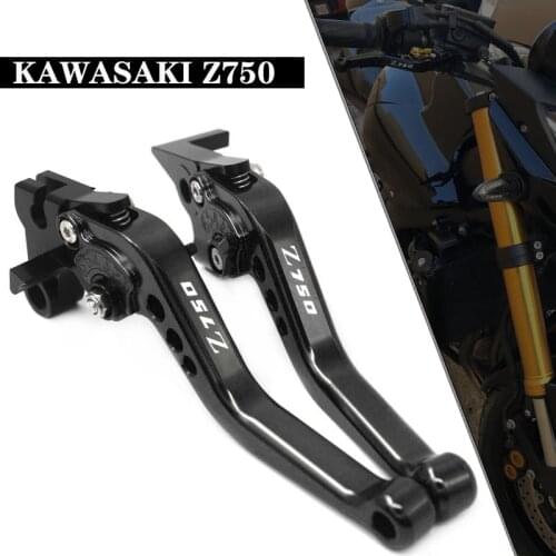 For KAWASAKI Z750 Z 750 2007-2012 Motorcycle Accessories CNC Short Brake Clutch Levers LOGO Z750 Motorbike Black