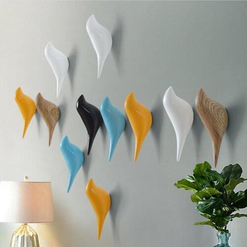 Creative Bird Shape Wall Hooks Home Decoration Storage Resin Wood Grain Storage Rack Bedroom Door After Coat Hat Hanger Hook
