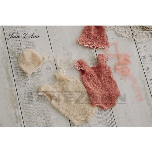 Jane Z Ann Baby handmade knitting set lace hat +backless bodysuit Newborn Photography Props
