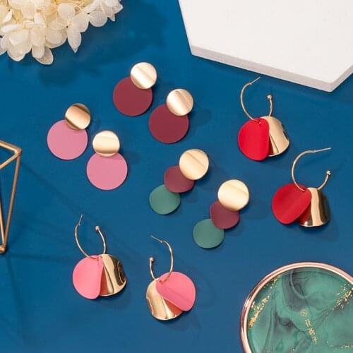 LOVR New Fashion Trendy Statement Earrings for Women Multiple Colour Cute Arcylic Geometric Dangle Drop Earring Brincos Jewelry